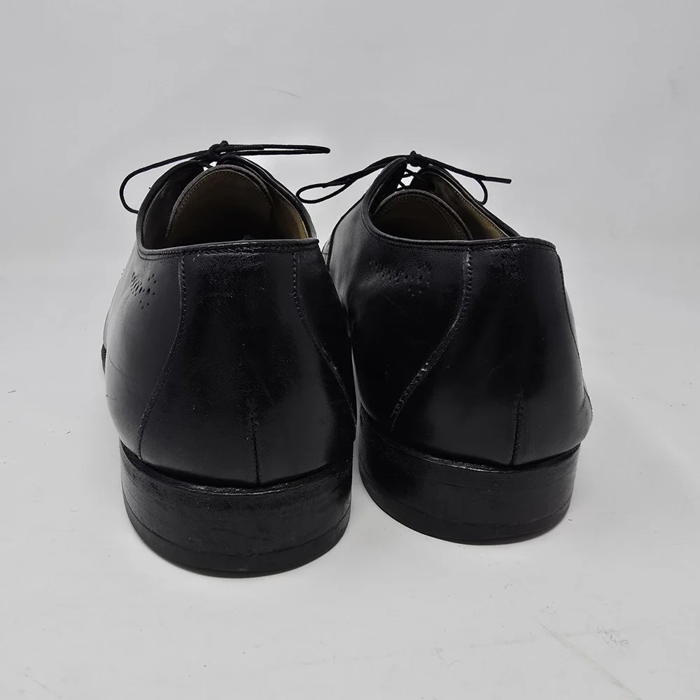 Johnston & Murphy Aristocraft Mens 12 Black Leather Dress Shoes USA Made Oxford